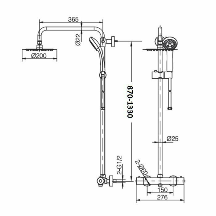 Moscu BTK017/AC Θερμοστατική Στήλη Ντους Ανοξείδωτη Acero 316 - Image 5