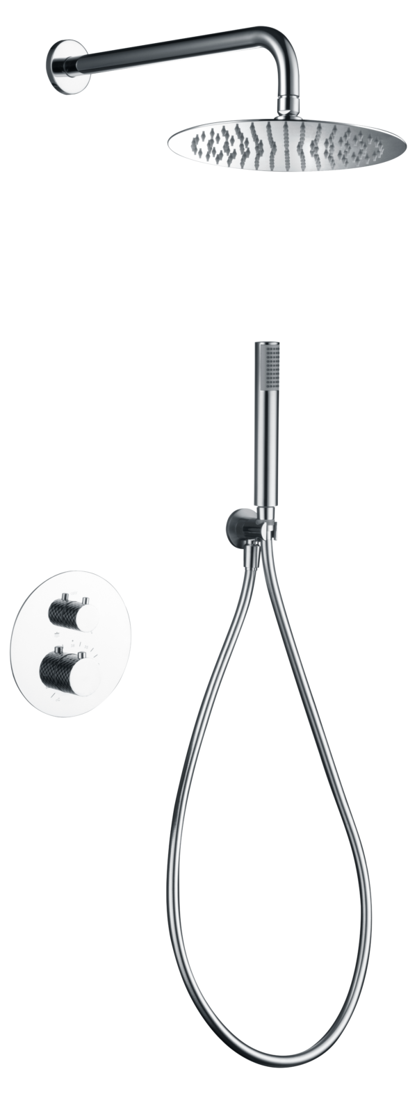 Genova Σετ Θερμοστατική Μπαταρία Εντοιχ.Ντους Δύο Εξόδων