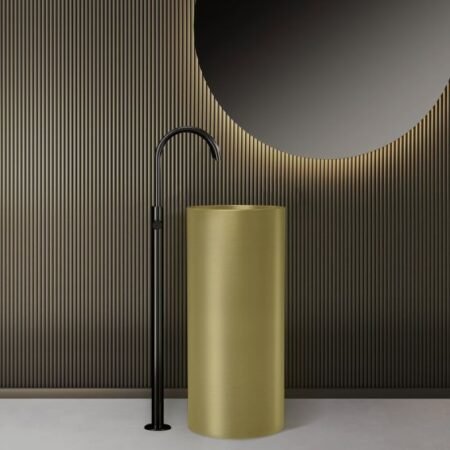 Karag 5206836686356 Νιπτήρας Επιδαπέδιος 4609F-LG PVD Oro 375x375x850mm