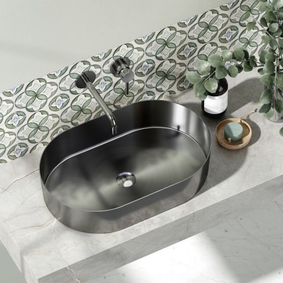 Karag 5206836666341 Jupiter Νιπτήρας Επικαθήμενος Gun Metal 550x350x115mm