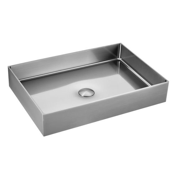Karag 5206836666297 Saturn Νιπτήρας Επικαθήμενος Brushed Steel 550x380x100mm