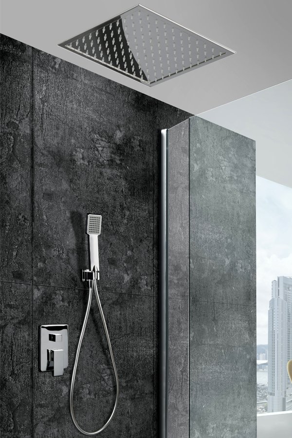 Volga Μπαταρία Εντοιχισμού Ντους με Τετράγωνο Κώδωνα