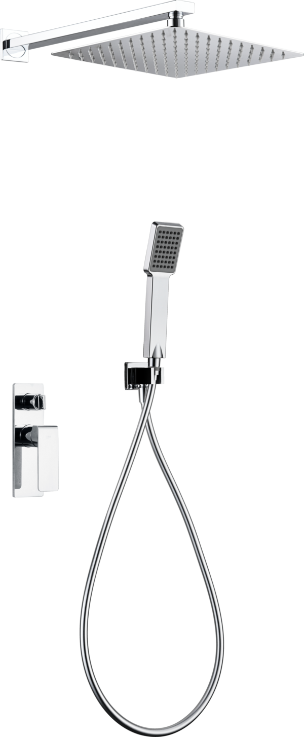 Fiyi Μπαταρία Εντοιχισμού Ντους Τετράγωνη Δύο Εξόδων