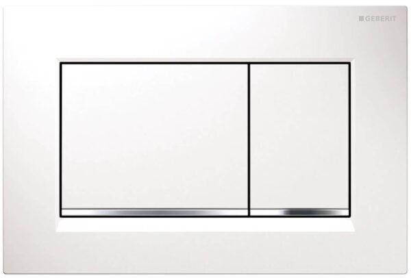GEBERIT 115.883.KJ.1 ΠΛΑΚΕΤΑ ΚΑΖΑΝΑΚΙΟΥ ΛΕΥΚΗ ΓΥΑΛΙΣΤΕΡΗ ΤΕΤΡΑΓΩΝΗ SIGMA