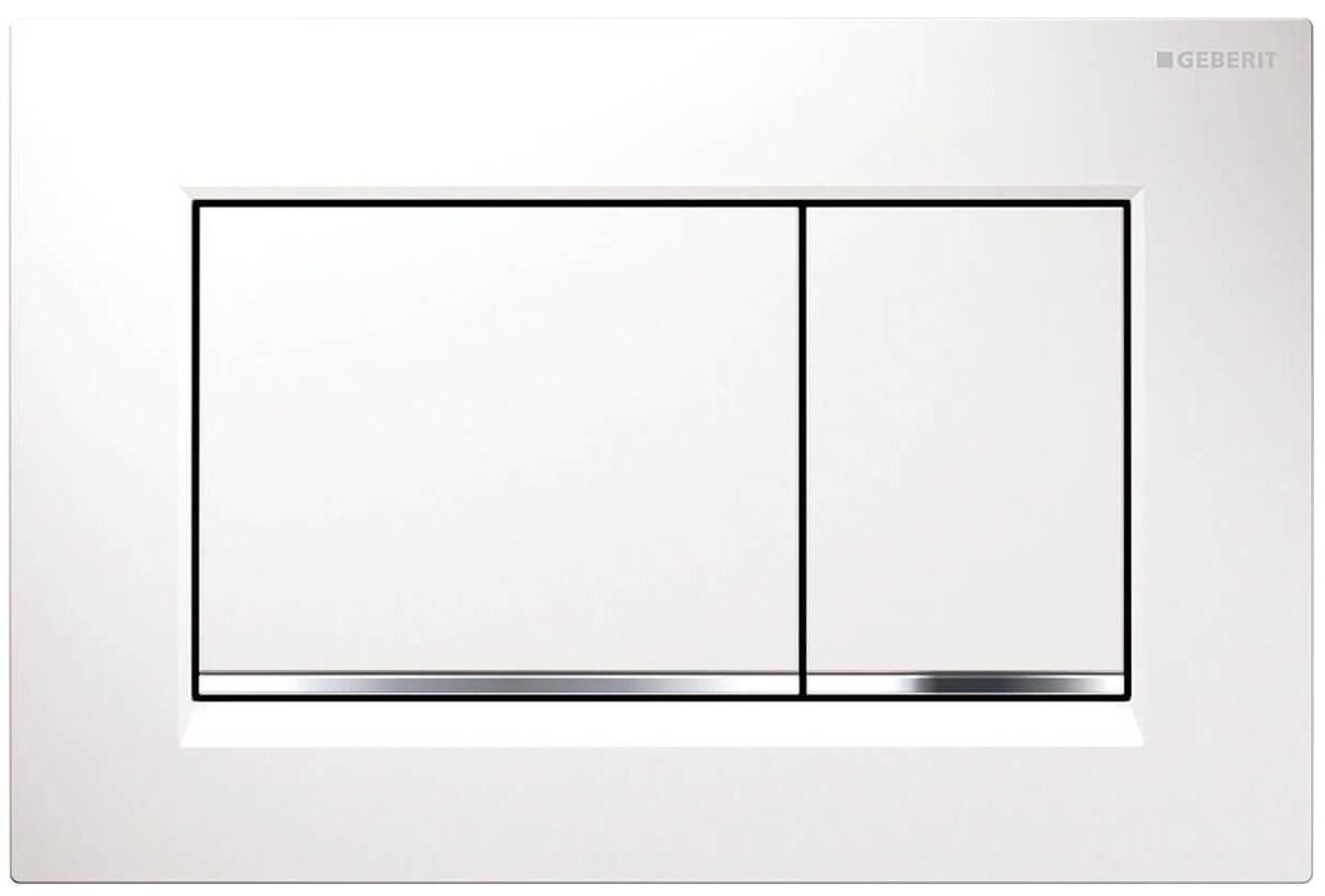 GEBERIT 115.883.KJ.1 ΠΛΑΚΕΤΑ ΚΑΖΑΝΑΚΙΟΥ ΛΕΥΚΗ ΓΥΑΛΙΣΤΕΡΗ ΤΕΤΡΑΓΩΝΗ SIGMA