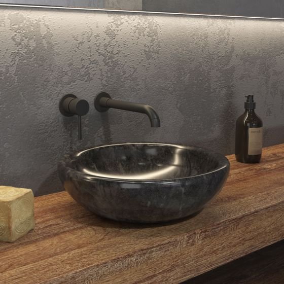 Karag 5206836064925 Επικαθήμενος Νιπτήρας Sora Sblr Nero Ø400x120mm