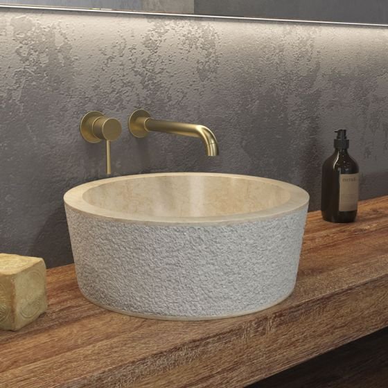 Karag 5206836064949 Επικαθήμενος Νιπτήρας Timur LBP Cream Ø400x150mm