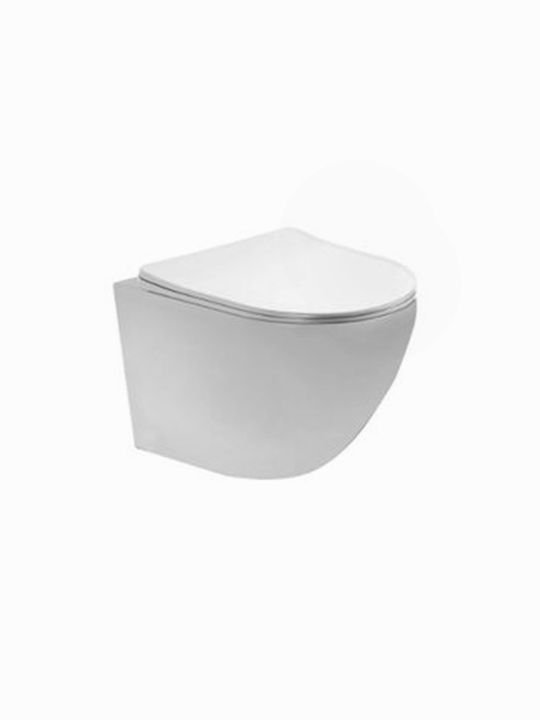 FRA. 2003006 Hexa SET Λεκάνη Κρεμαστή Λευκή με Κάλυμμα Slim Soft Close 49X36,5X37CM