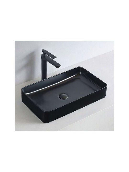 FRA. 2006148 Naoki Νιπτήρας Επιτραπέζιος Παραλληλόγραμμος 50X35X11,5CM Μαύρος Ματ