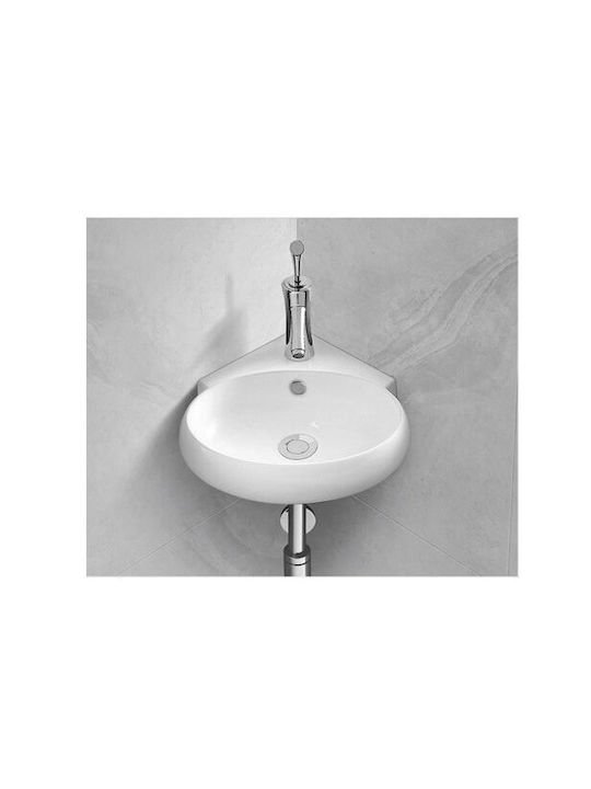 FRA. 2001010 Opal Νιπτήρας Κρεμαστός Γωνιακός 36X38X15CM Λευκός
