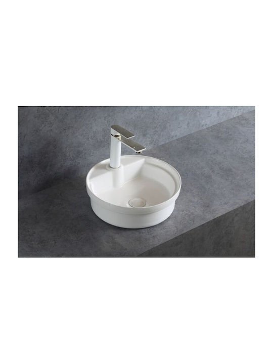 FRA. 2004124 Cava Round Νιπτήρας Επιτραπέζιος Στρογγύλος 41X41X13,5CM Λευκός