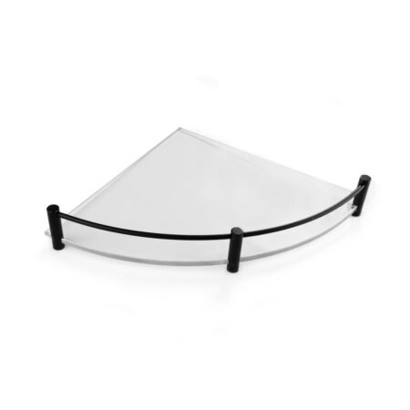 KAR. 3800201586504 Εταζέρα γωνιακή γυάλινη ματ MENSOLE 0633-0955 Μαύρη ματ KARAG 25cm