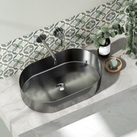 KAR. 5206836666341 Νιπτήρας επικαθήμενος ανοξείδωτος JUPITER Gun Metal BB6808-BGM KARAG 55x35x11cm