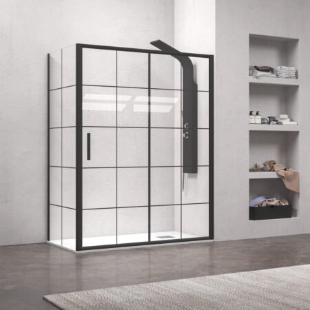 KAR. 5206836617350 Καμπίνα από τοίχο σε τοίχο με frame κρύσταλλο EFE 400 Black KARAG 120x190cm
