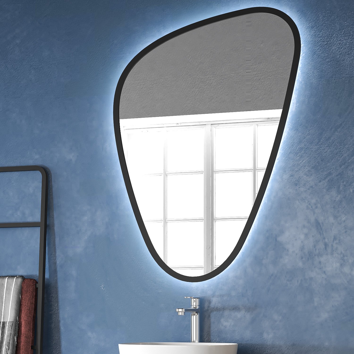 KAR. 5907546869373 Καθρέπτης με κρυφό φωτισμό ELENA Black KARAG 68x100x24cm