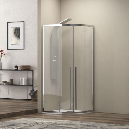 KAR. 5206836046389 Καμπίνα ημικυκλική με διάφανο κρύσταλλο ELYSIUM 200 KARAG 80x80x200cm