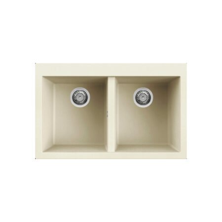 KAR. 8032861044864 Νεροχύτης κουζίνας QUADRA 350 Bianco Antico 62 ELLECI 79x50cm