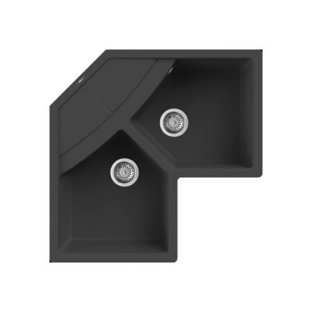 KAR. 8031873069919 Νεροχύτης κουζίνας UNICO Corner Nero 40 ELLECI 83x83cm