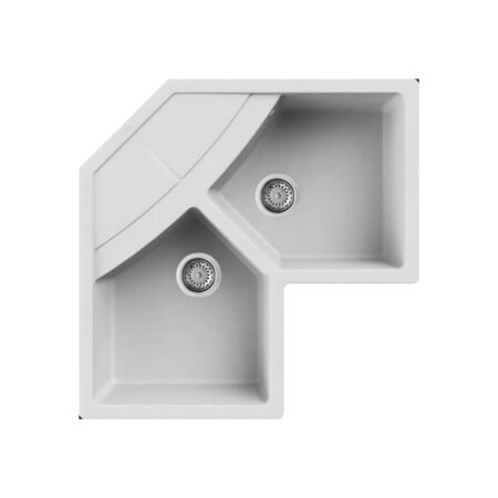 KAR. 8031873069971 Νεροχύτης κουζίνας UNICO Corner Bianco 68 ELLECI 83x83cm