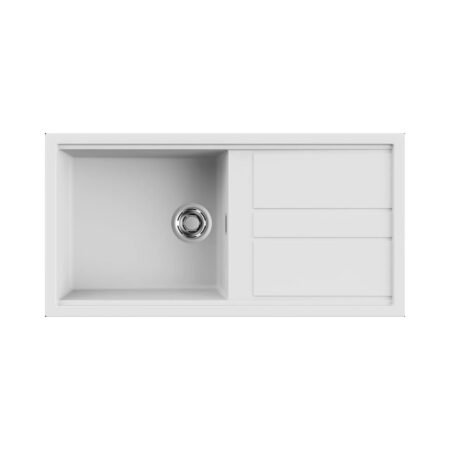 KAR. 8031873020262 Νεροχύτης κουζίνας BEST 480 White 96 ELLECI 100x51cm