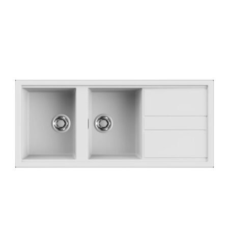 KAR. 8031873020316 Νεροχύτης κουζίνας BEST 500 White 96 ELLECI 116x51cm