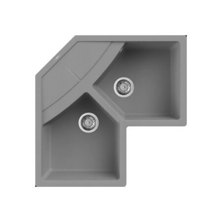 KAR. 8031873117696 Νεροχύτης κουζίνας UNICO Corner Titanium 73 ELLECI 83x83cm