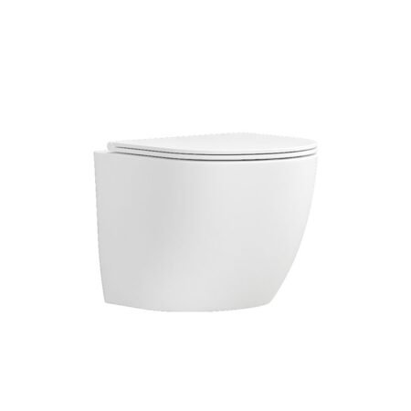 KAR. 5206836626338 Λεκάνη αναρτώμενη rimless με κάλυμμα MILOS LT 046E White Glossy