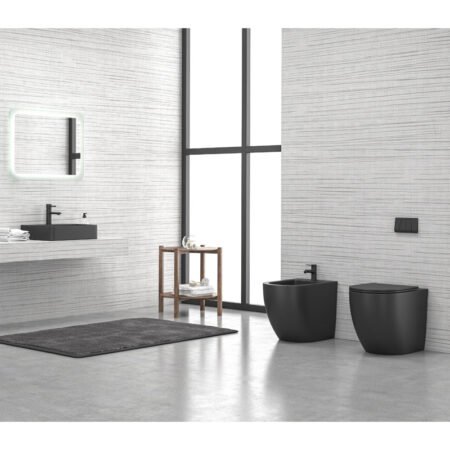 KAR. 5206836063614 Μπιντέ δαπέδου MILOS LT 2141C Black Matt