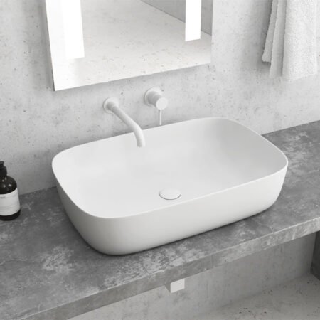 KAR. 5206836049571 Νιπτήρας επικαθήμενος White Matt LT 2143-PMW KARAG 60x39x14,5cm