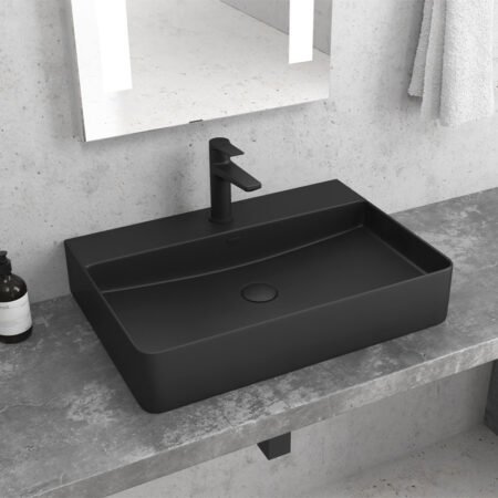 KAR. 5206836011646 Νιπτήρας επικαθήμενος Black Matt LT 2173-SMB KARAG 50x42x12cm