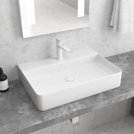 KAR. 5206836049533 Νιπτήρας επικαθήμενος White Matt LT 2173-SMW KARAG 50x42x12cm