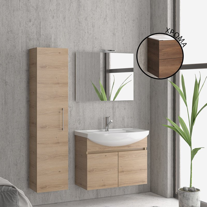 KAR. 5206836630076 Βάση με δύο πόρτες Brown 8702 NEW BIANNA 80 KARAG 77x35x63cm