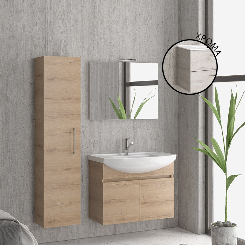 KAR. 5206836630083 Βάση με δύο πόρτες Ice Oak 8902 NEW BIANNA 80 KARAG 77x35x63cm