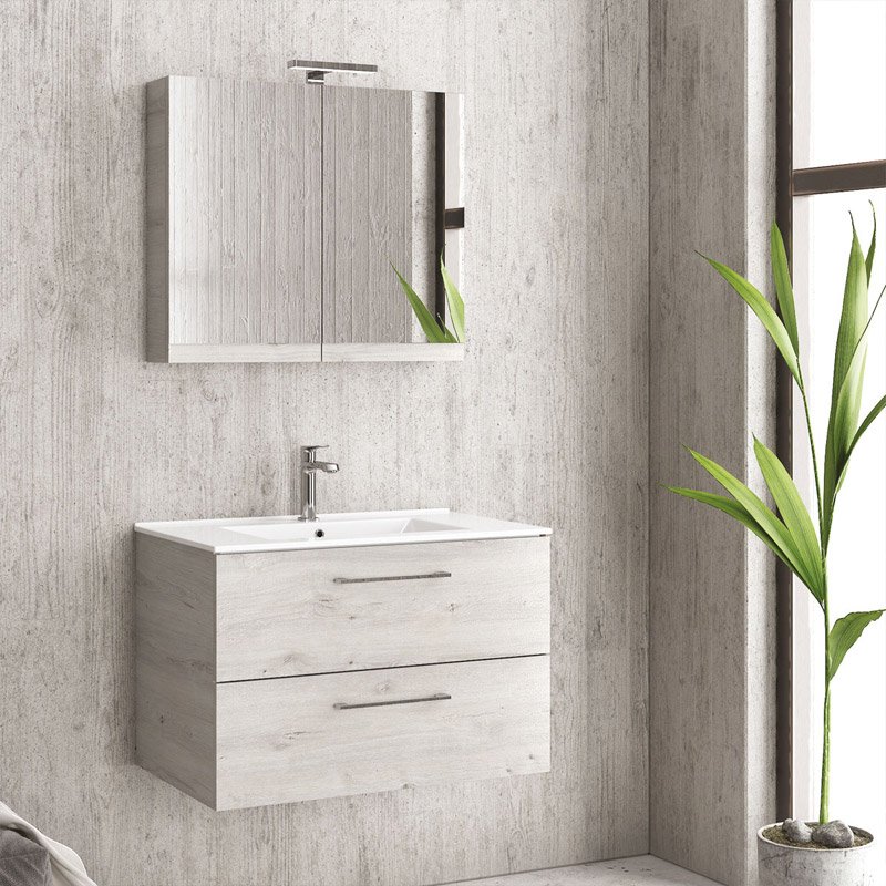 KAR. 5206836048697 Βάση με δύο συρτάρια Ice Oak 8902 NEW ELSA 60 KARAG 59x45x48cm
