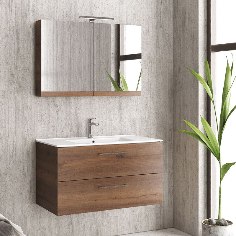 KAR. 5206836048840 Βάση με δύο συρτάρια Brown 8702 NEW ELSA 90 KARAG 89x45x48cm