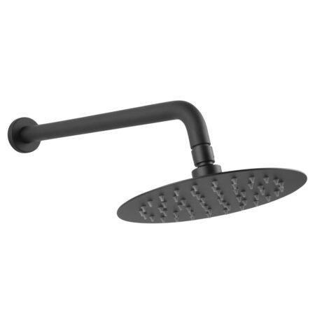 KAR. 5903738230303 Κεφαλή ντους με βραχίονα μαύρη NPT11BL FERRO Ø20cm