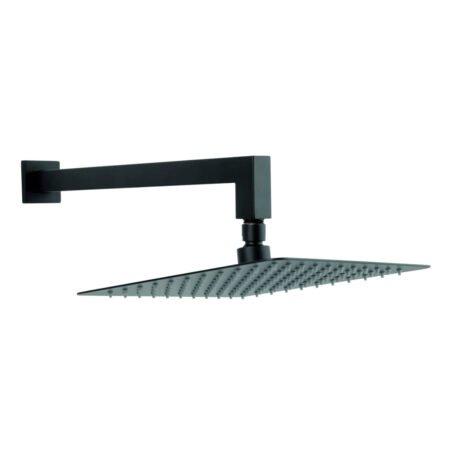 KAR. 5903738230327 Κεφαλή ντους με βραχίονα μαύρη NPT14BL FERRO 25x25cm