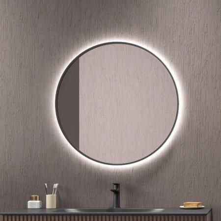 KAR. 8435324904499 Καθρέπτης με κρυφό φωτισμό SHARON Black KARAG Ø80cm