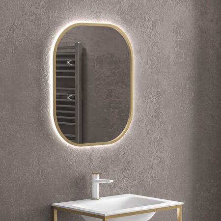 KAR. 5907546869557 Καθρέπτης με κρυφό φωτισμό SHARON Gold KARAG 80x70cm