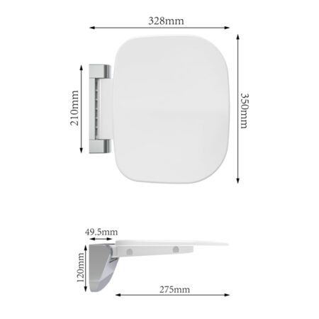 KAR. 5206836088556 Βοηθητικό κάθισμα ντους λευκό ST001 KARAG 35x32,8x12cm