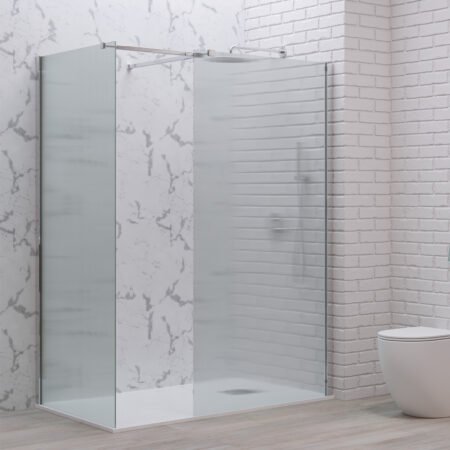 KAR. 5206836663012 Σταθερά διαχωριστικά ντουζιέρας με flute κρύσταλλο WALKIN 2 Cromo KARAG 100x200cm