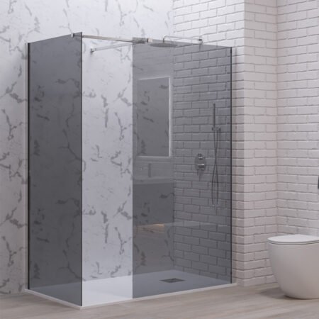 KAR. 5206836662947 Σταθερά διαχωριστικά ντουζιέρας με fume κρύσταλλο WALKIN 2 Cromo KARAG 80x200cm
