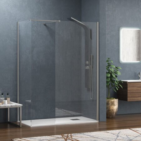 KAR. 5206836738666 Σταθερά διαχωριστικά ντουζιέρας με διάφανο κρύσταλλο WALKIN 2 Cromo KARAG 60x200cm