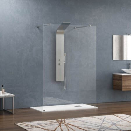KAR. 5206836002163 Σταθερό διαχωριστικό ντουζιέρας με διάφανο κρύσταλλο WALKIN 3 Cromo KARAG 138x200cm