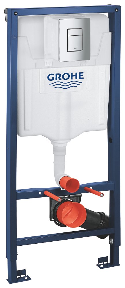 Grohe 38772001+38732000 Καζανακι Εντοιχ Rapid Sl Γυψοσαν Cm+τετραγωνη Πλακετα